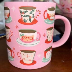 Festive Pink Mug with Holiday Cup Design